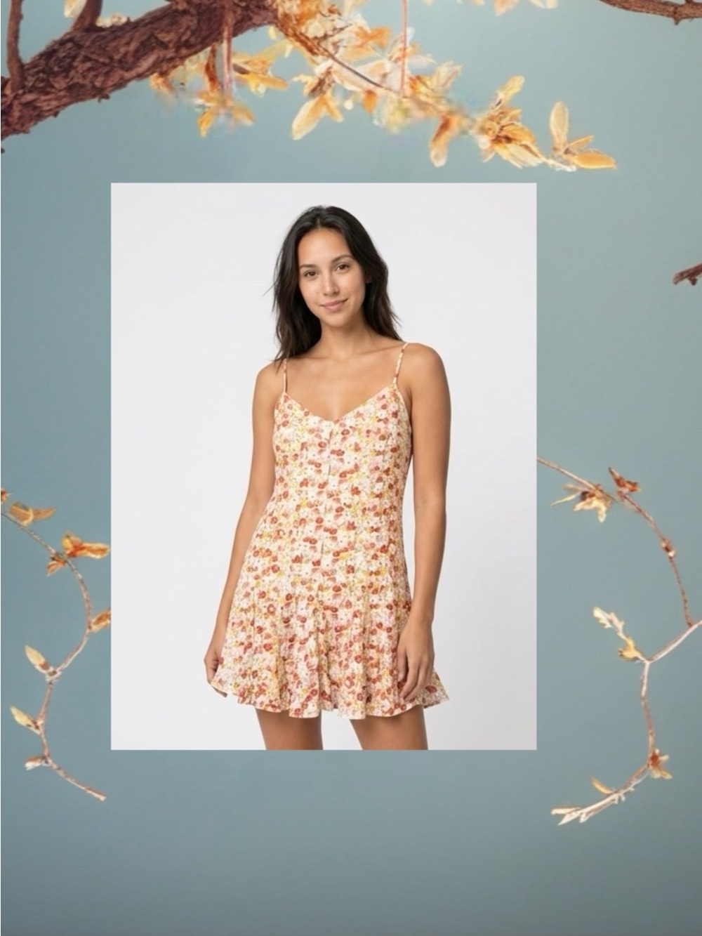 Lulu's Coral & Yellow Floral Sundress
